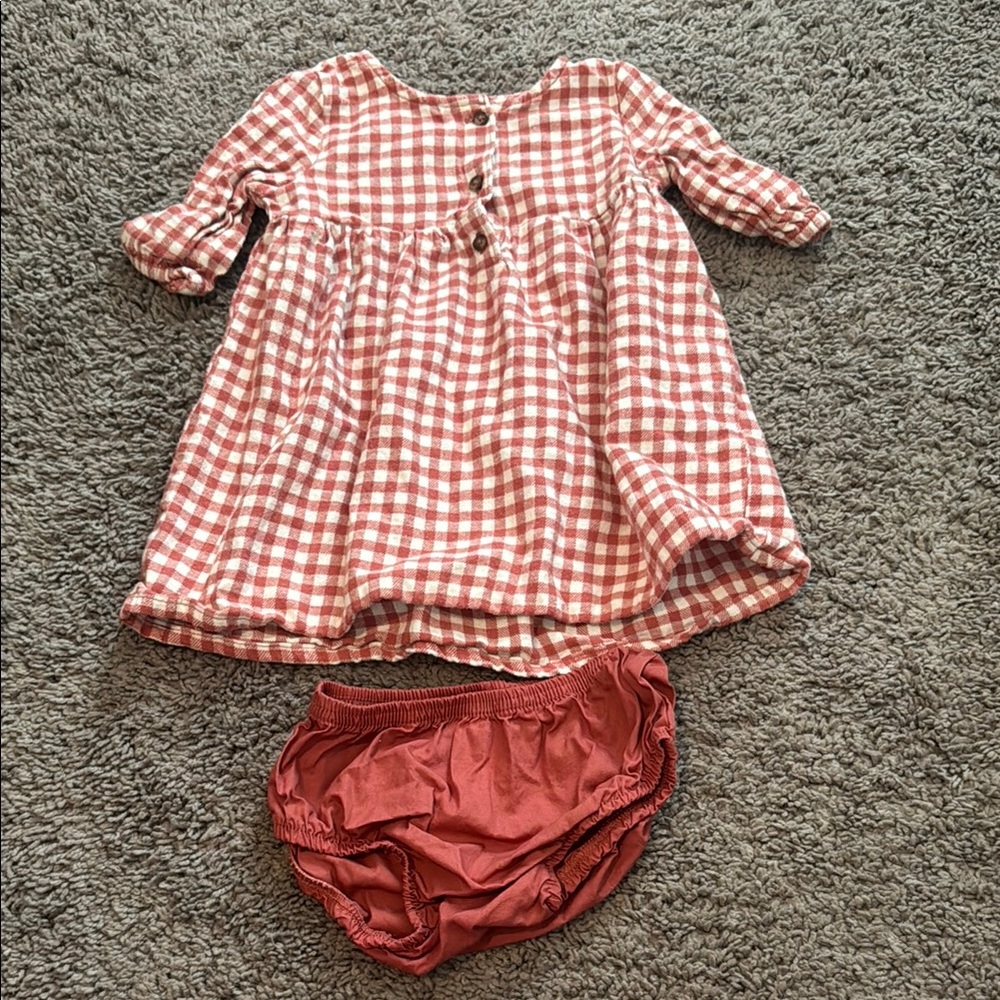 Carter's Red Checkered Kids Dress Set